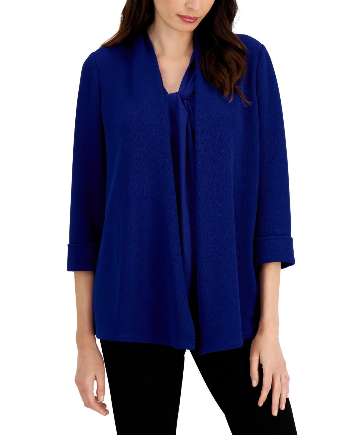 Kasper Open-Front Cardigan Jacket Product Image