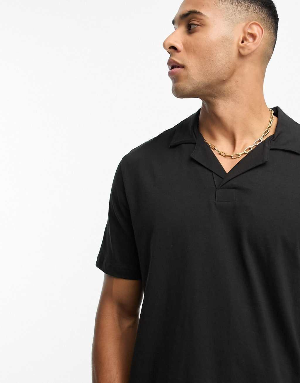 Only & Sons revere polo in black Product Image