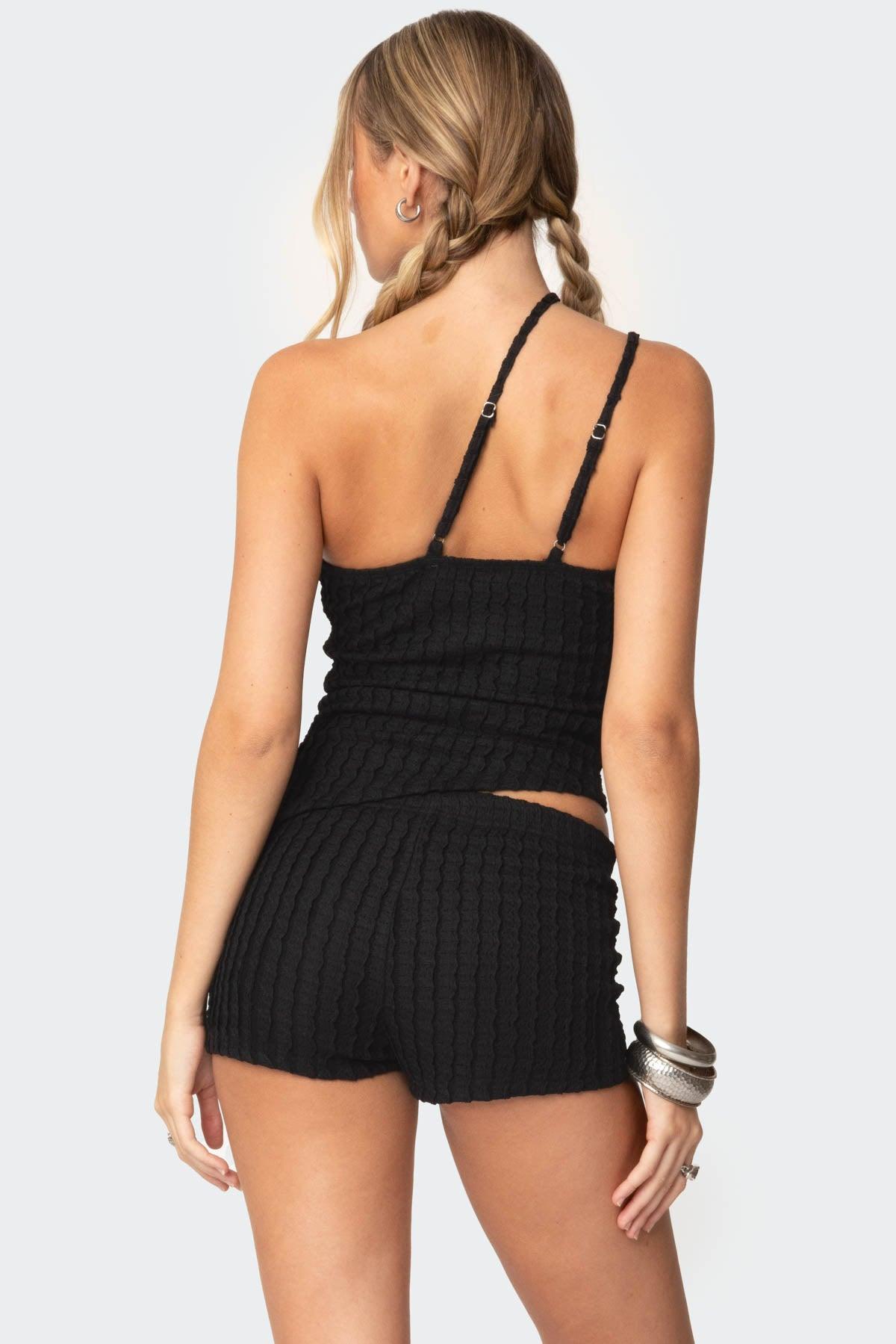 Phoebe Asymmetric Textured Knit Top Product Image