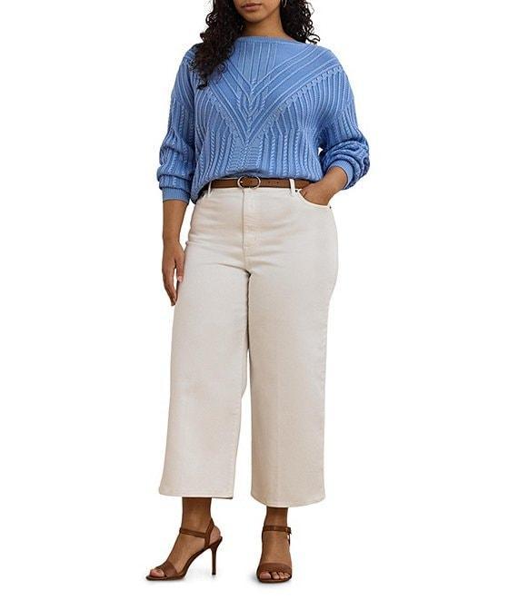 Lauren Ralph Lauren Plus Size High-Rise Wide-Leg Cropped Jeans Product Image