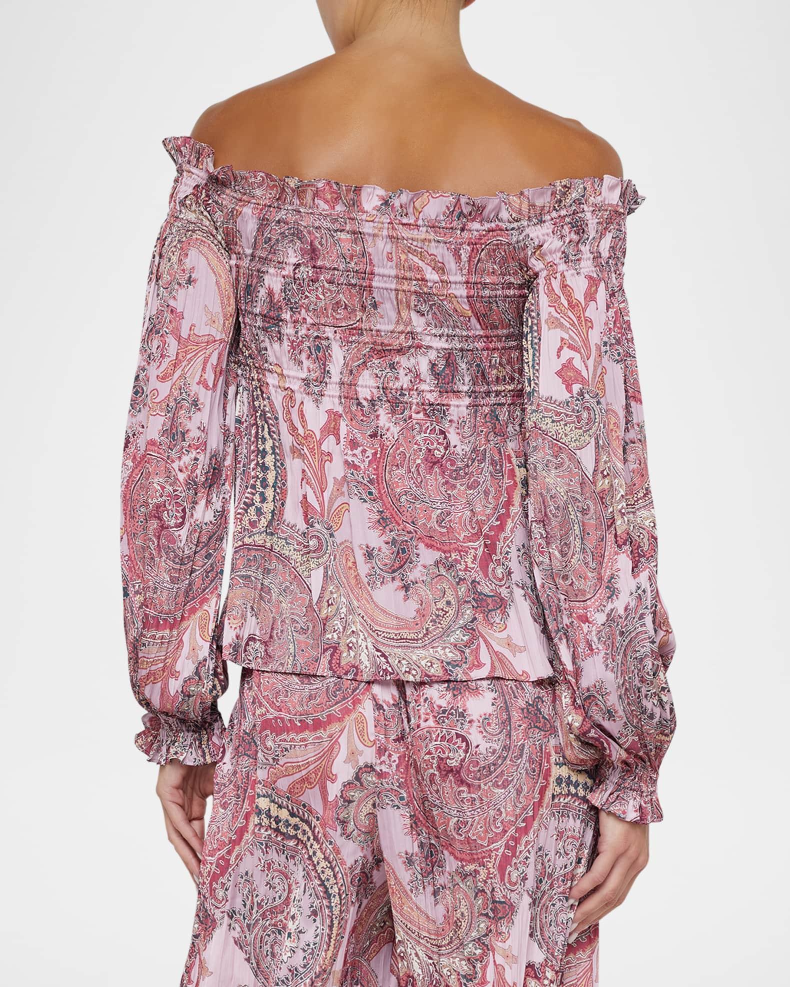Ariela Paisley Off-Shoulder Blouse Product Image
