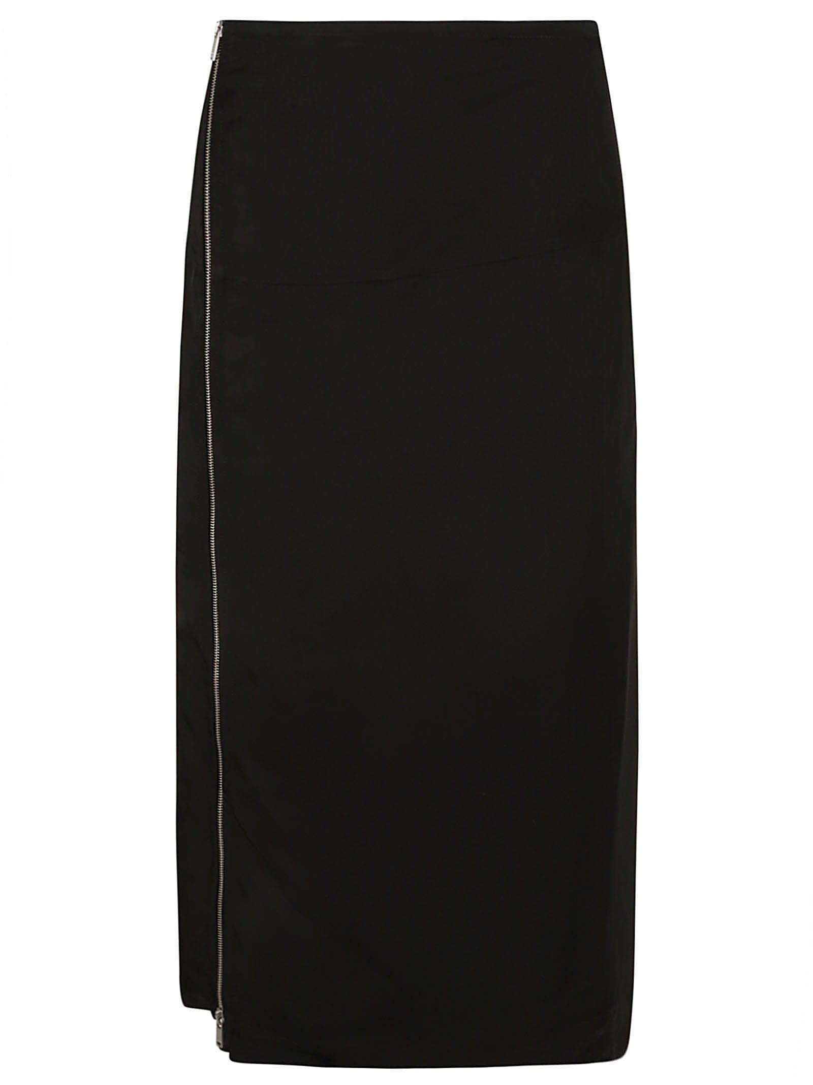 JIL SANDER Zipped Midi Skirt In Black Product Image
