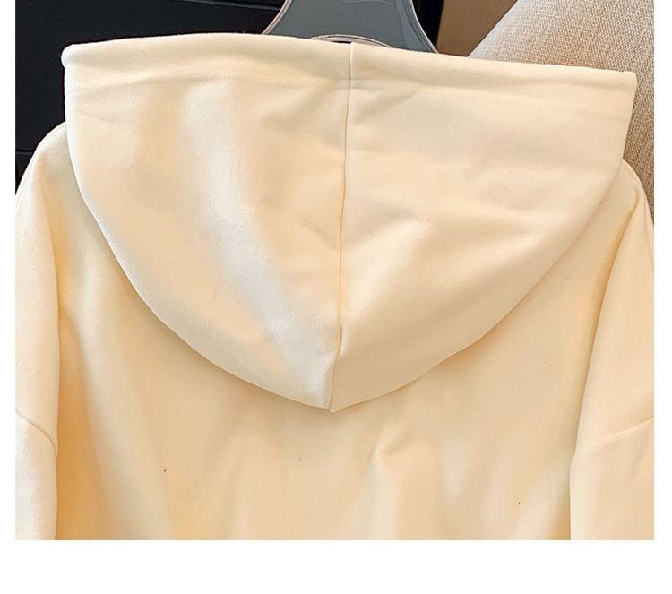 Plus Size Butterfly Print Drawstring Hoodie Product Image