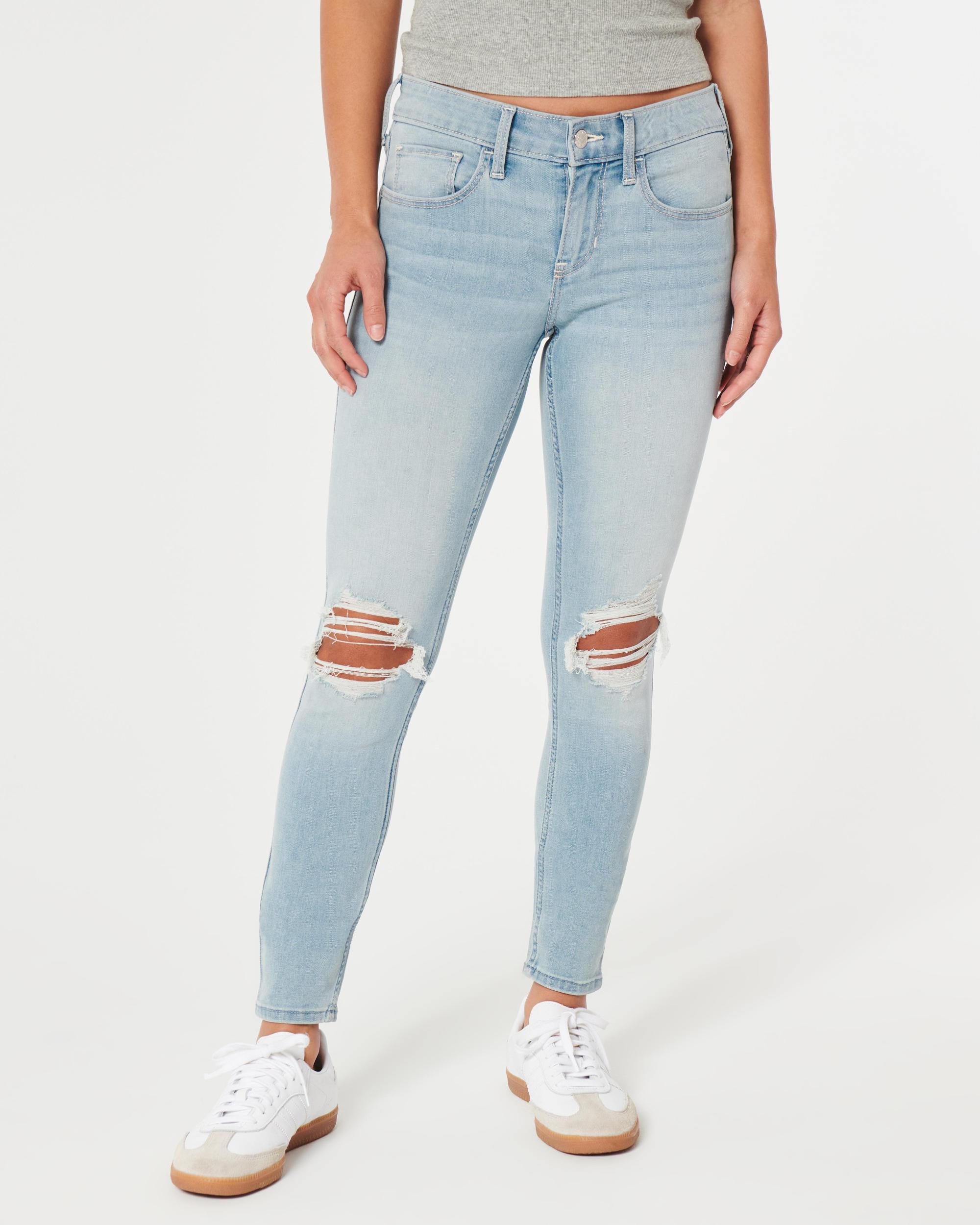Low-Rise Medium Wash Super Skinny Jeans Product Image