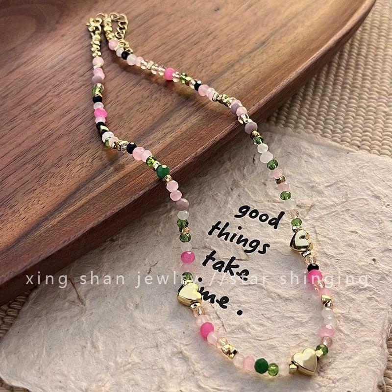 Heart Beaded Necklace Product Image