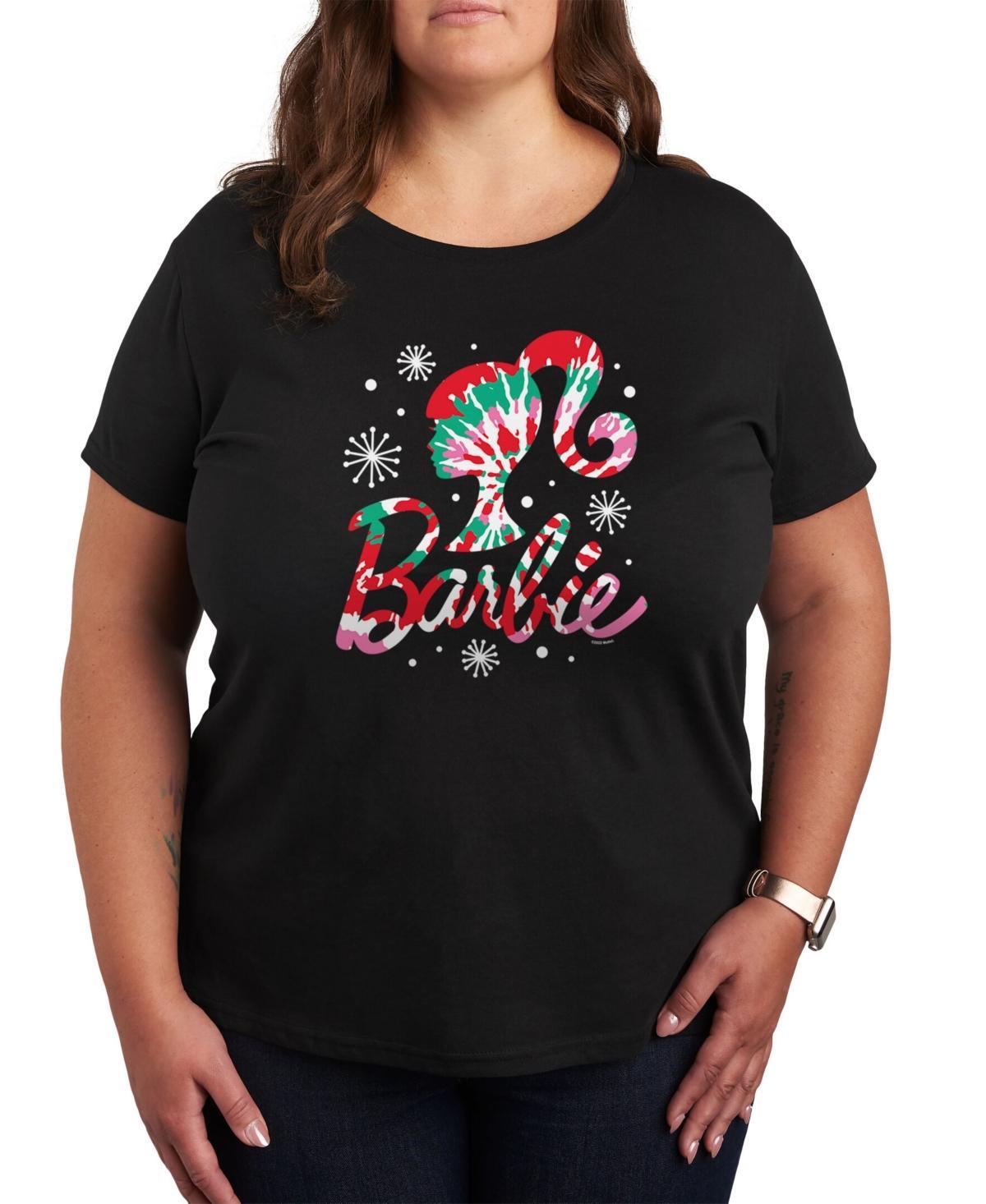 Women's Barbie® Holiday Tie Dye Logo Graphic Tee, Girl's, Size: XXL, Black Product Image