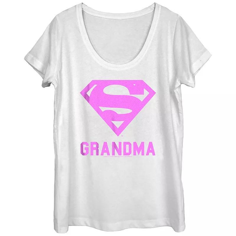 Women's Superman Logo Grandma Graphic Tee, Size: Small, White Product Image