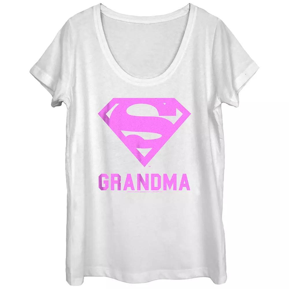 Women's Superman Logo Grandma Graphic Tee, Size: Small, White Product Image