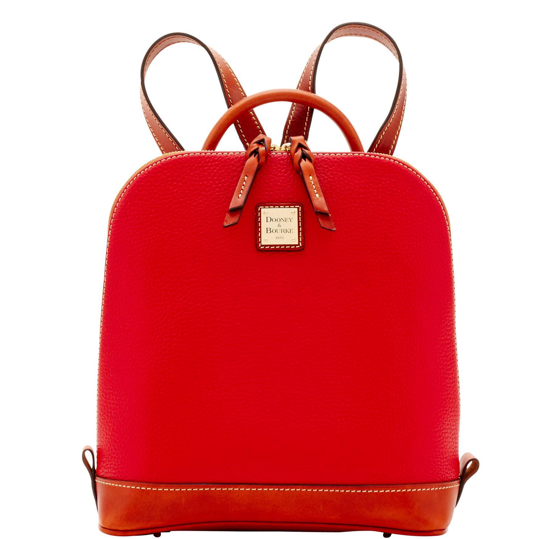 Dooney & Bourke Womens Pebble Grain Zip Pod Leather Backpack in Black Product Image