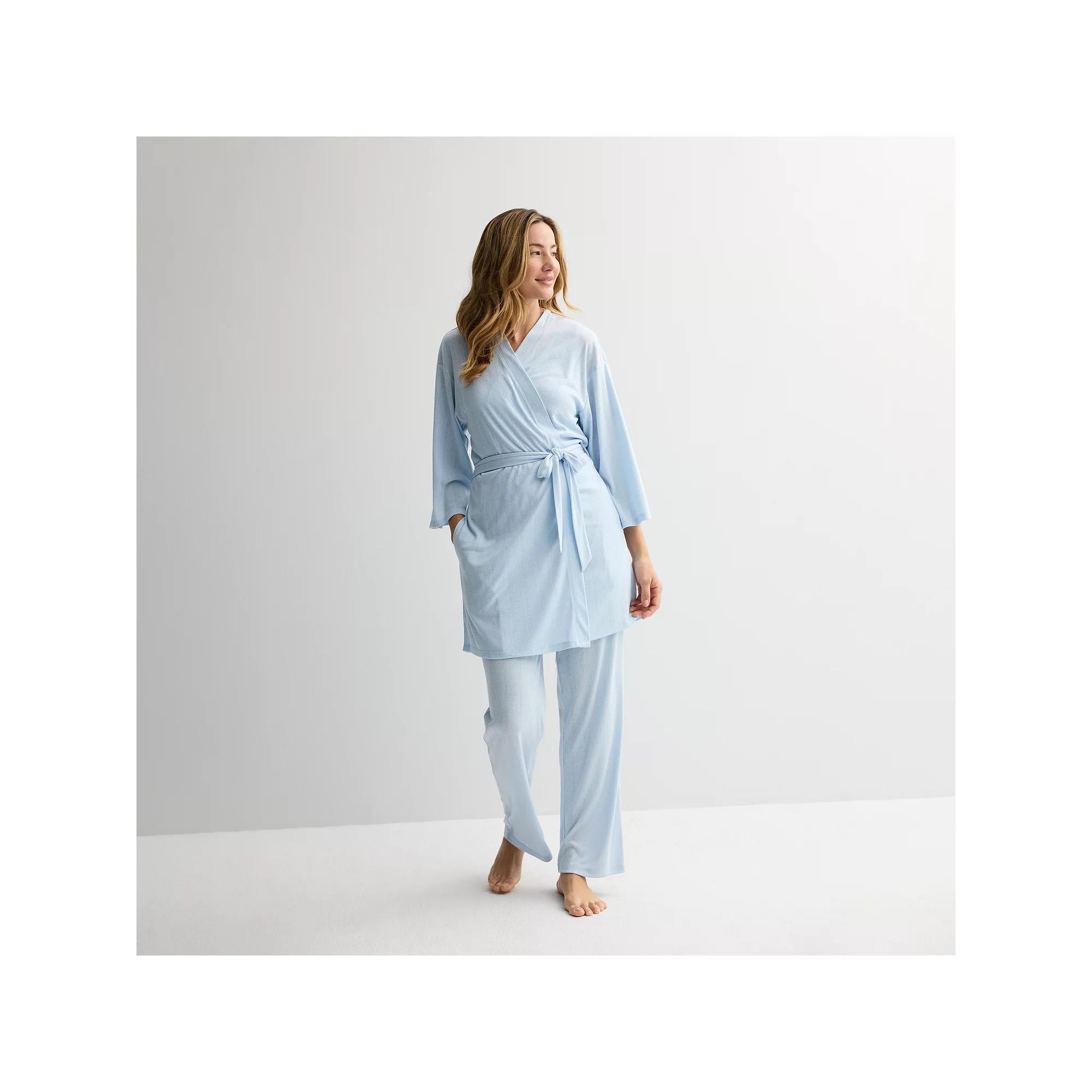 Women's Sonoma Goods For Life® Pointelle Sleep Robe, Size: Large, Cerulean Product Image