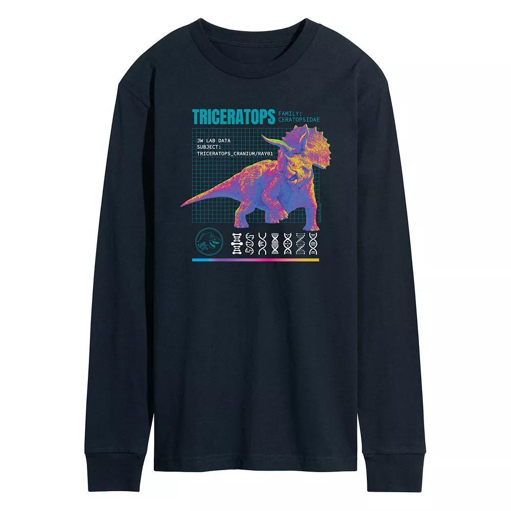 Mens Jurassic World Triceratops Long Sleeve Blue Product Image