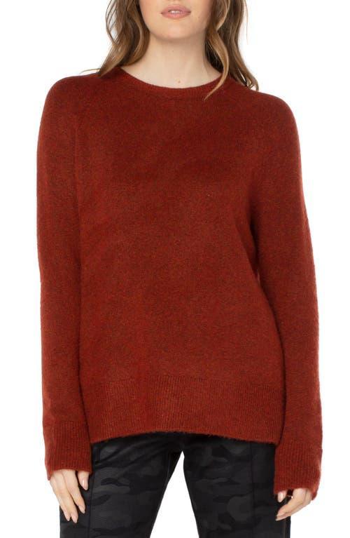 Liverpool Los Angeles Long Sleeve Raglan Sweater w/ Side Slit (Saffron Heather) Women's Clothing Product Image