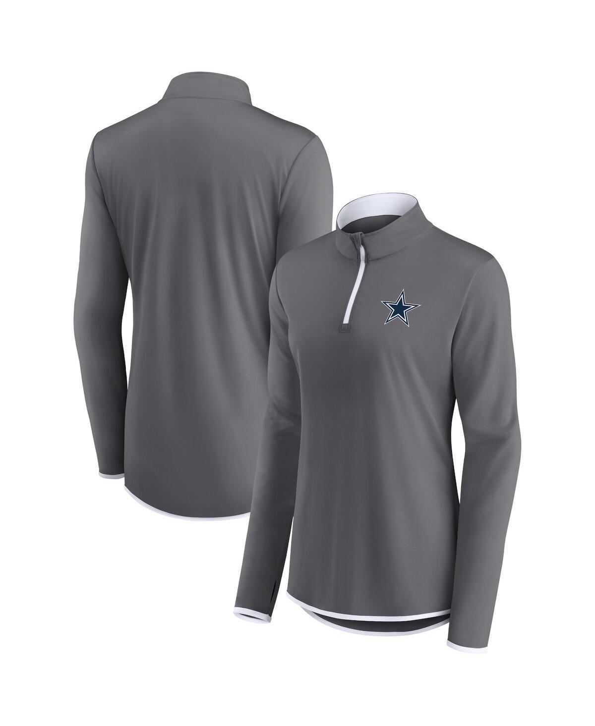 Women's Fanatics Branded  Gray Indianapolis Colts Corner Long Sleeve 1/4 Zip Top, Size: XS, Grey Product Image