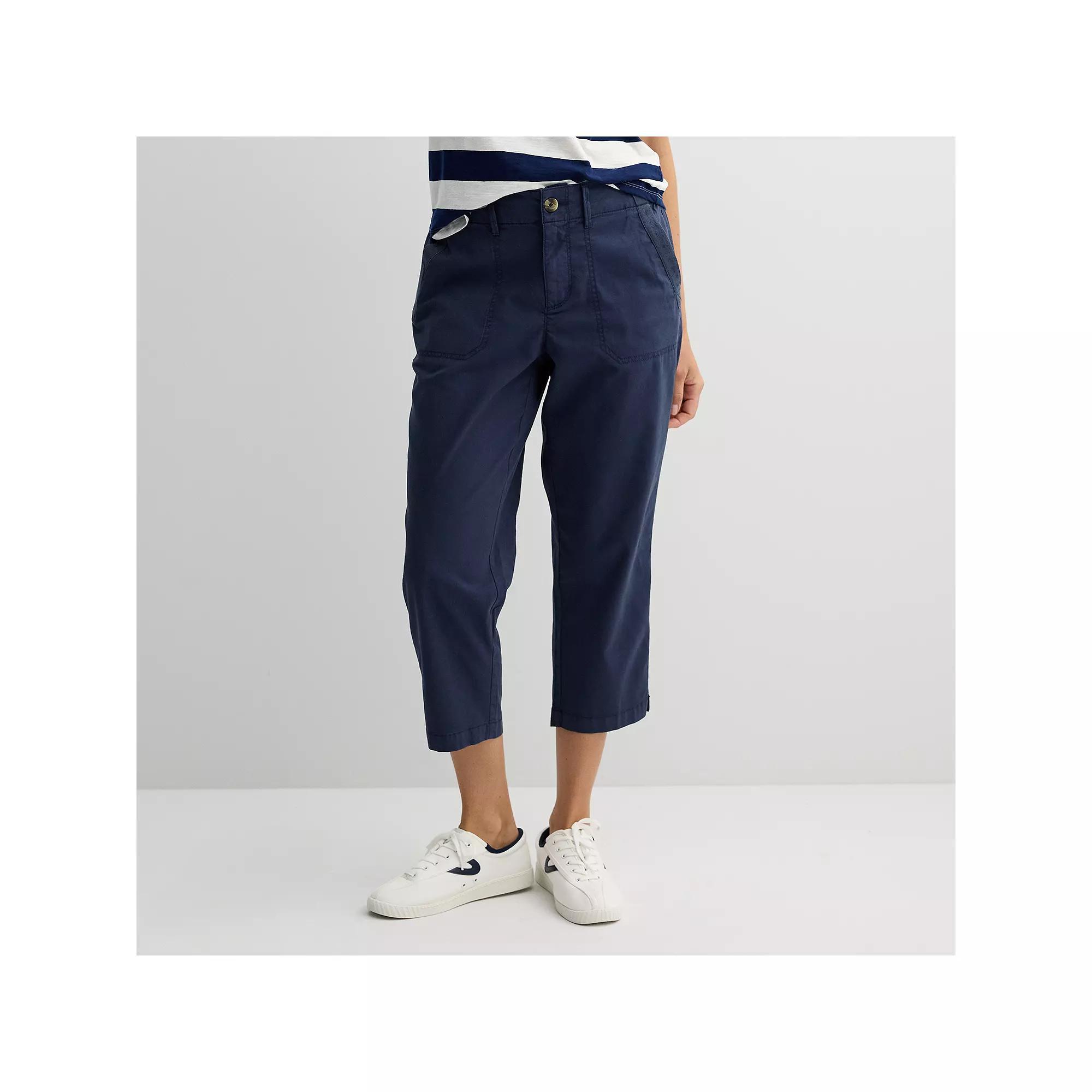 Women's Sonoma Goods For Life® Utility Capri Pants, Size: Large, Pledge Blue Product Image
