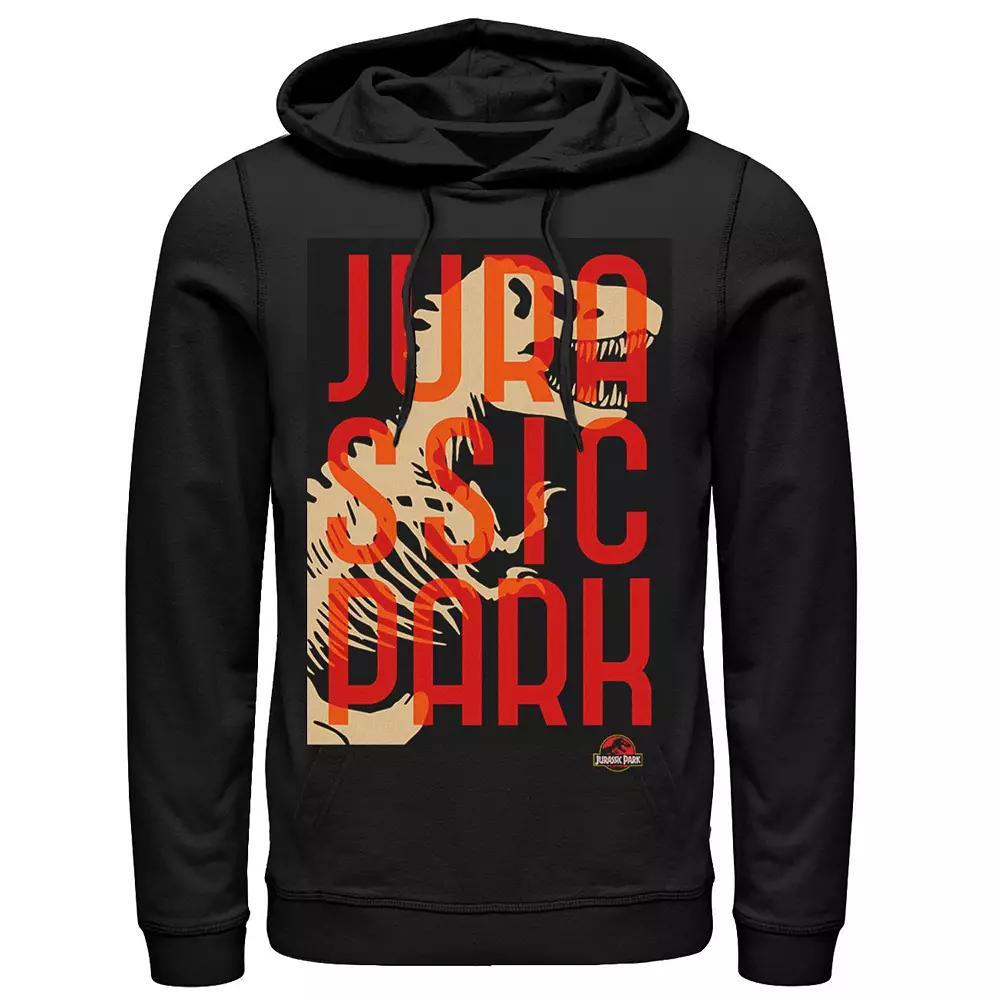 Men's Jurassic Park Split Typography T-Rex Bones Hoodie, Size: Large, Black Product Image