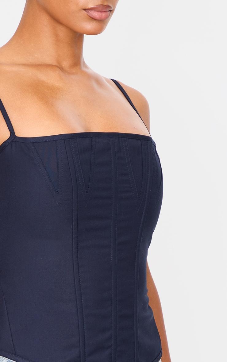 Indigo Premium Woven Lace Up Back Corset Product Image