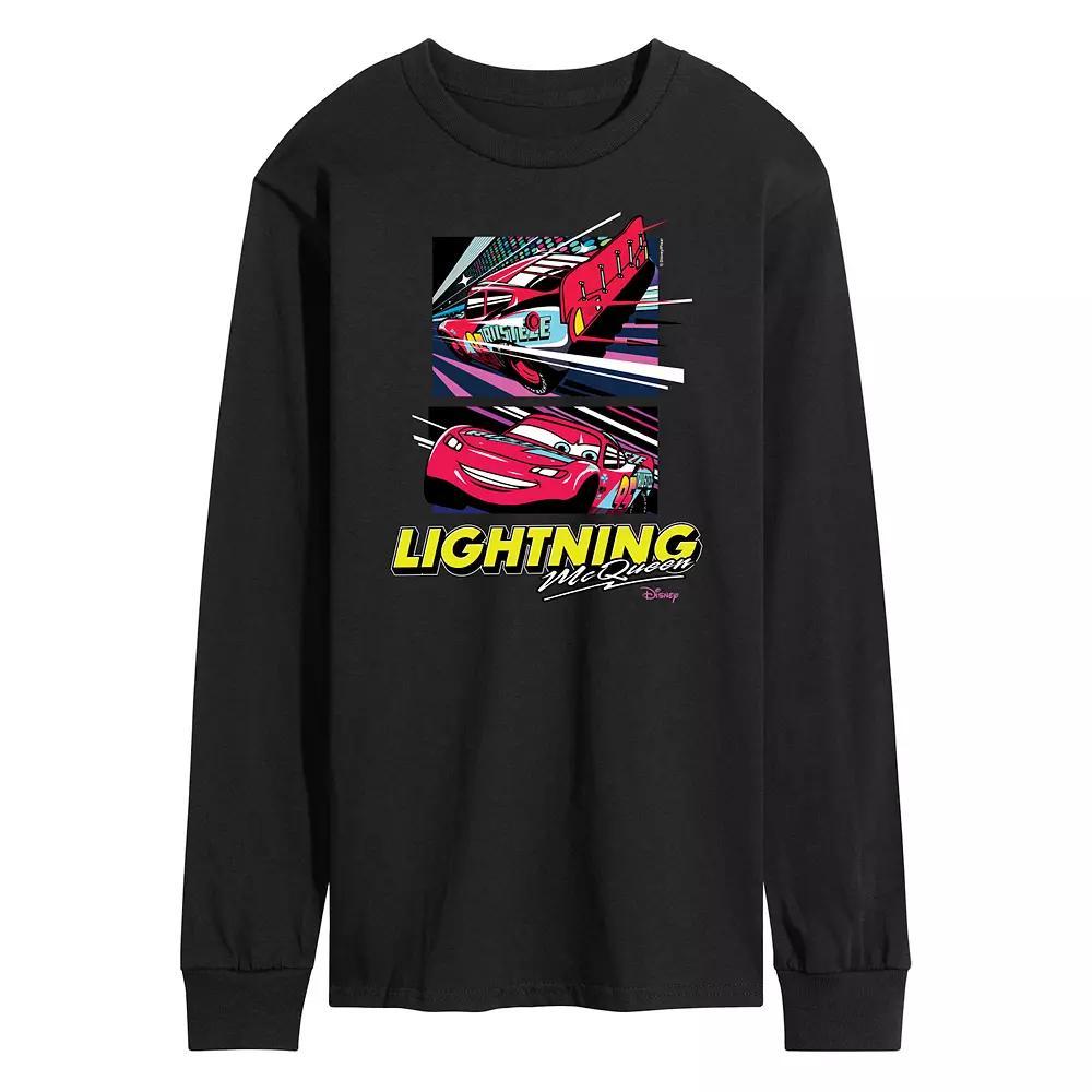 Disney / Pixar's Cars Lightning McQueen Men's Under The Lights Long Sleeve Graphic Tee, Size: XL, Black Product Image