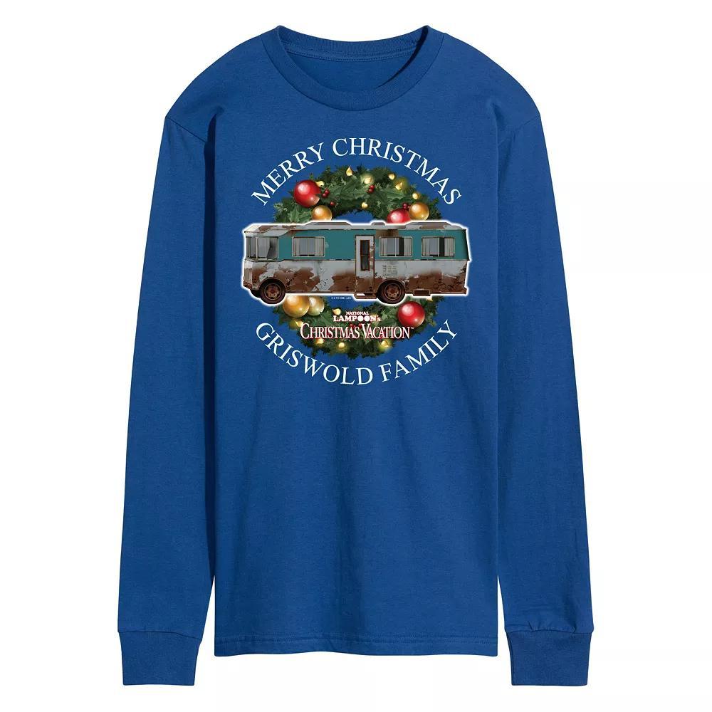 Mens National Lampoons Christmas Vacation Merry Christmas Long Sleeve Graphic Tee Blue Product Image