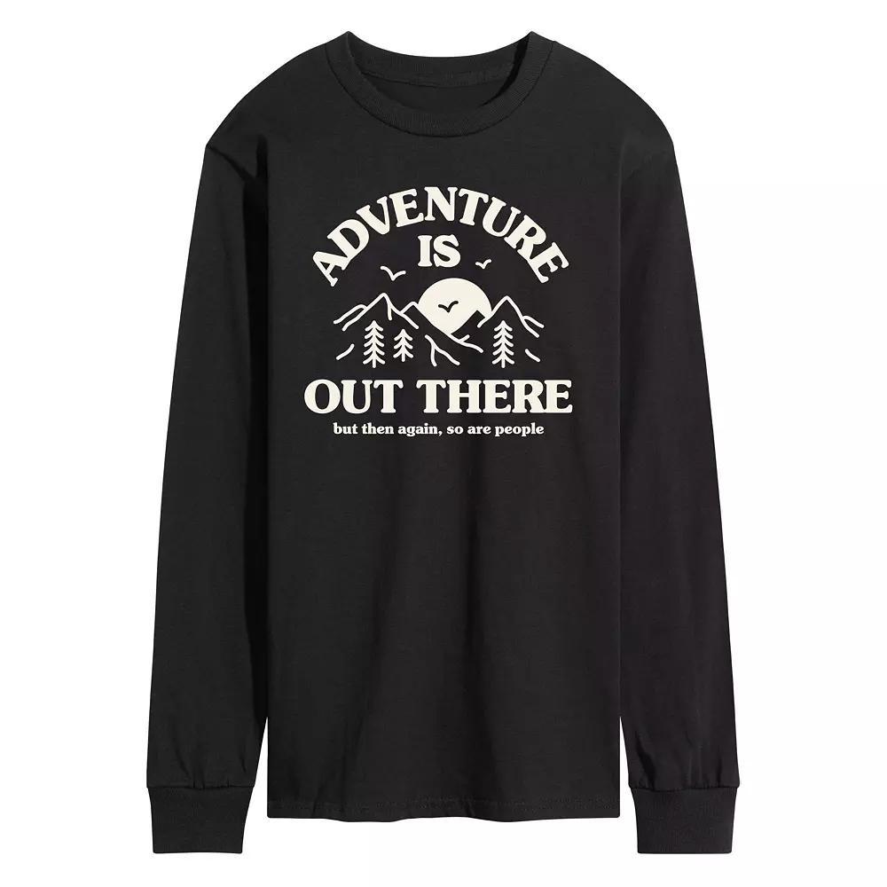 Men's Adventure Is Out There So Are People Long Sleeve Graphic Tee, Size: XXL, Black Product Image