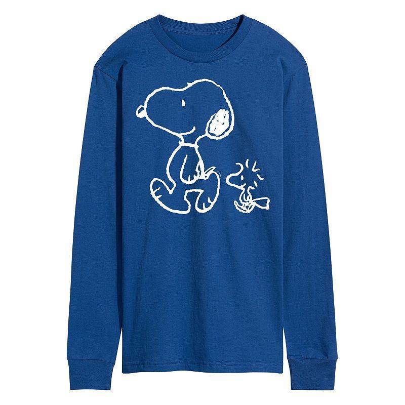 Mens Peanuts Snoopy Woodstock Walk Long Sleeve Tee Product Image