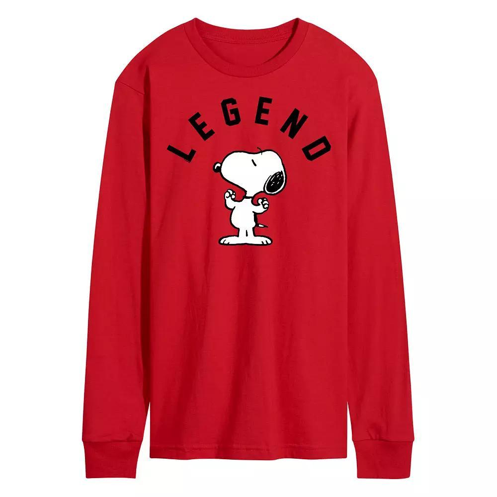 Men's Peanuts Legend Long Sleeve Graphic Tee, Size: Small, Red Product Image