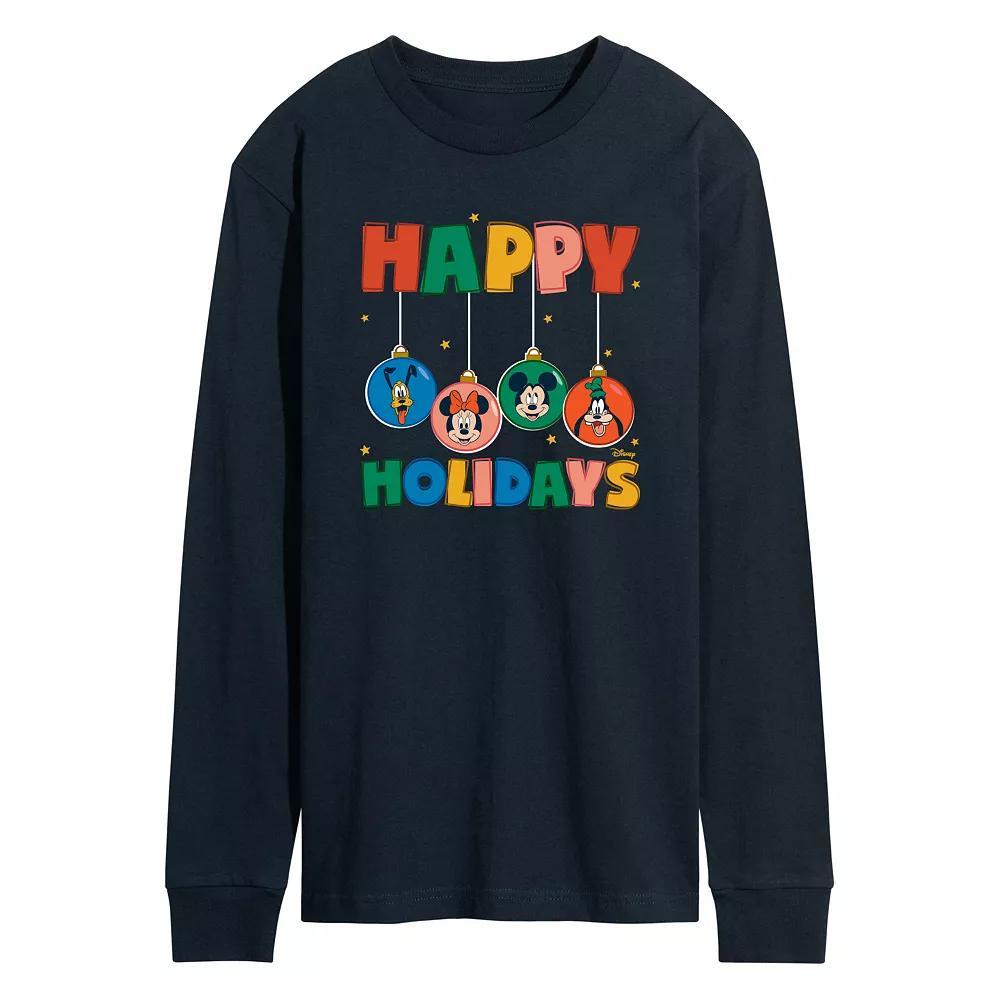 Disney's Mickey Mouse & Friends Men's Ornaments Long Sleeve Graphic Tee, Size: XL, Blue Product Image