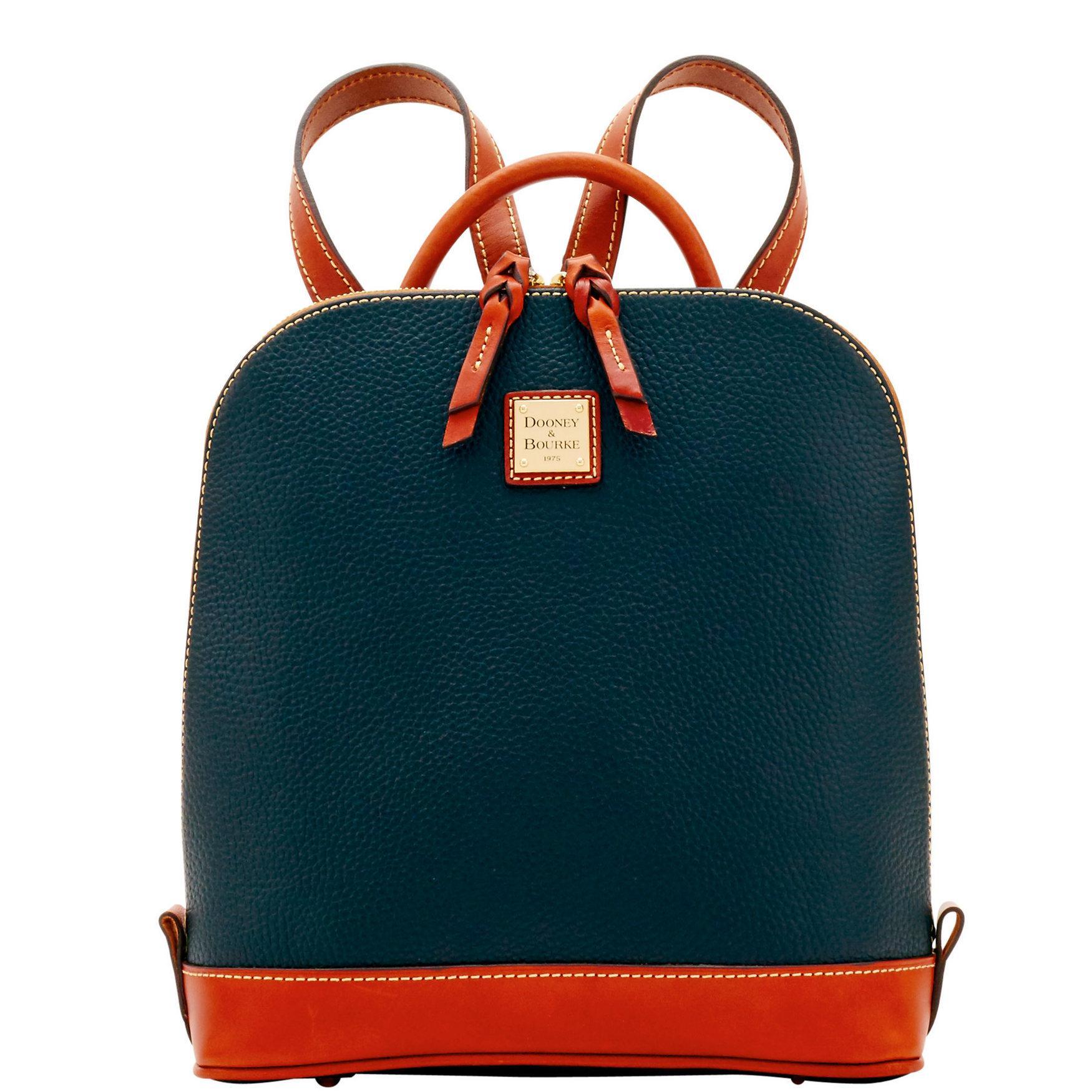 Dooney & Bourke Womens Pebble Grain Zip Pod Leather Backpack in Black Product Image