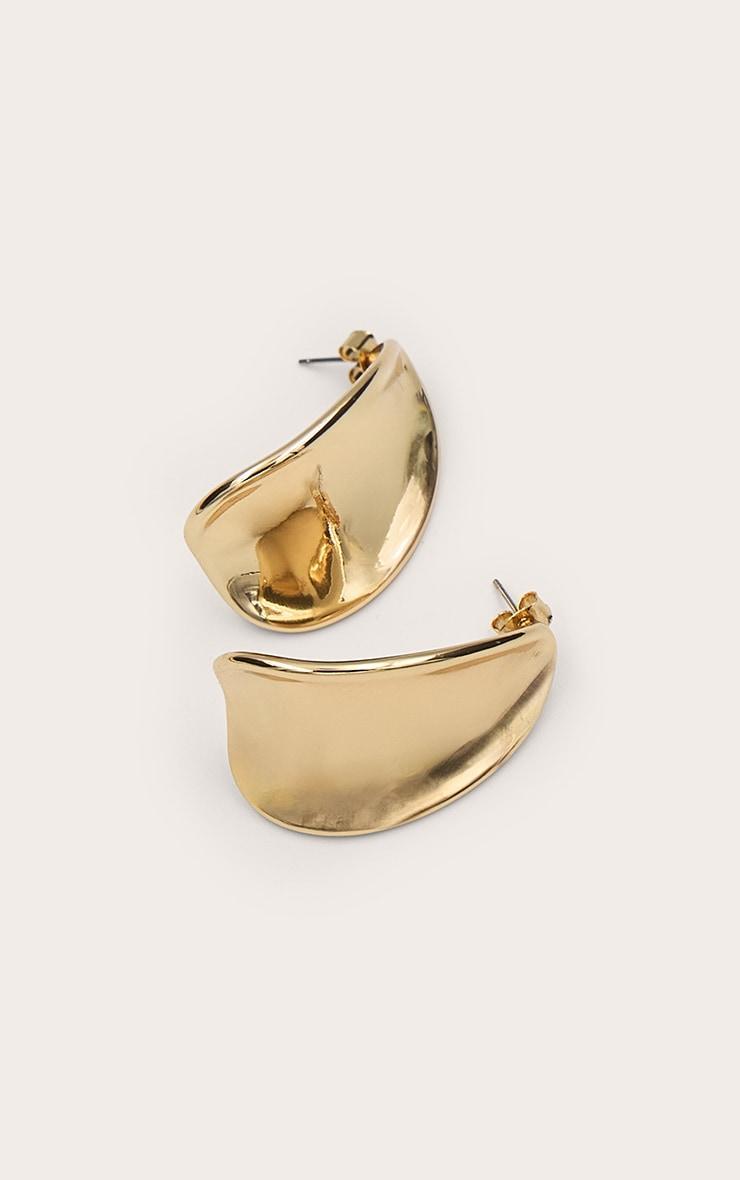 Gold Curve Statement Earrings Product Image