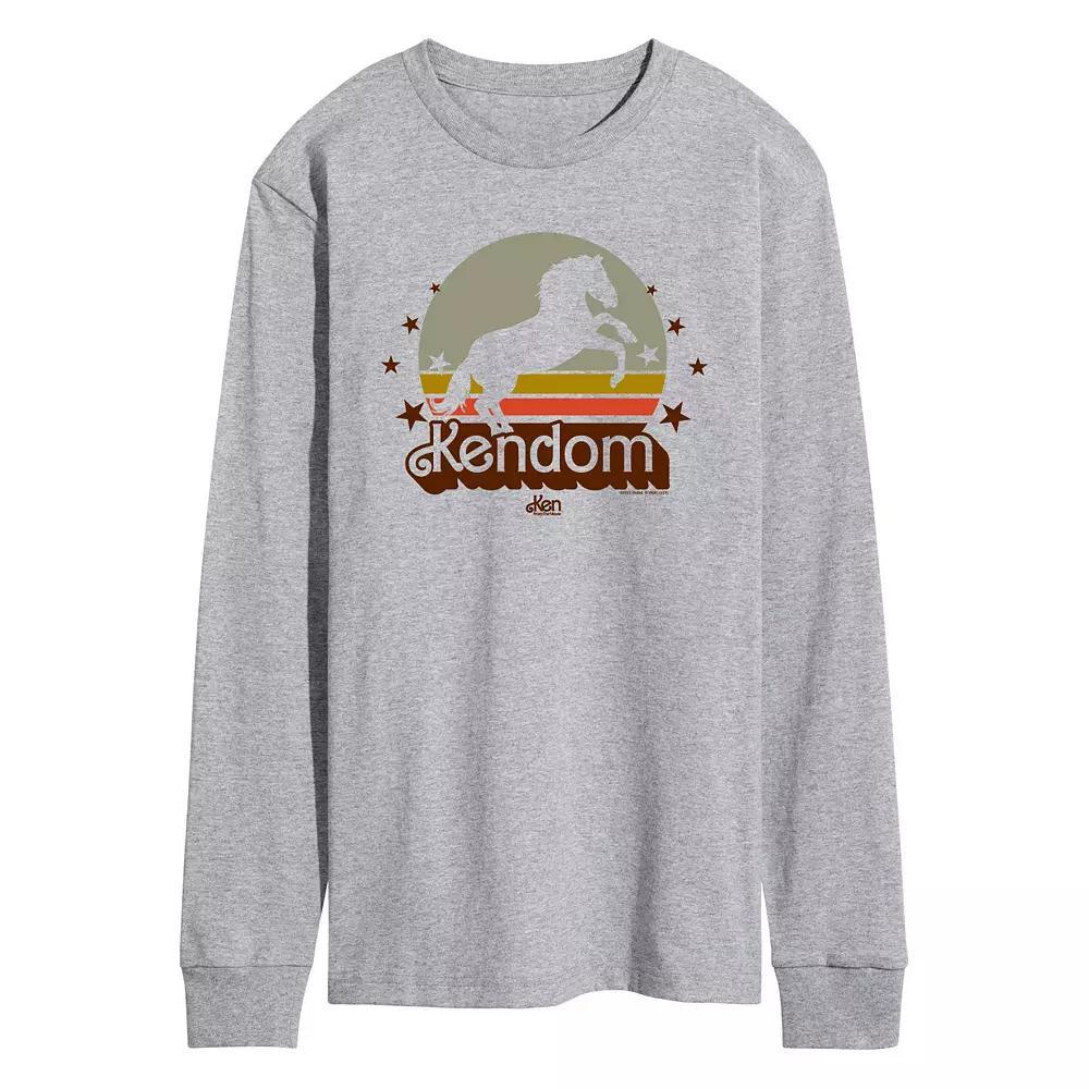 Mens Barbie The Movie Kendom Western Long Sleeve Graphic Tee Grey Gray Product Image
