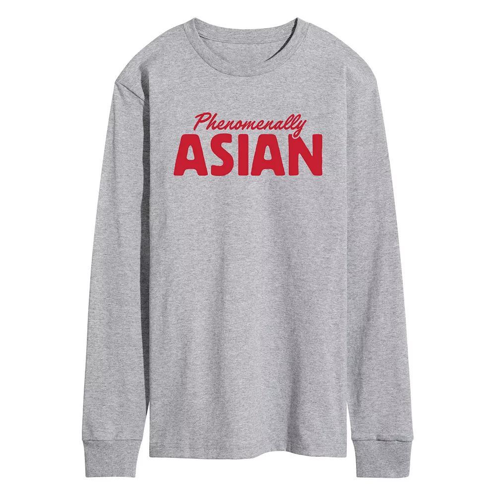 Mens Phenomenally Asian Long Sleeve Graphic Tee Grey Gray Product Image