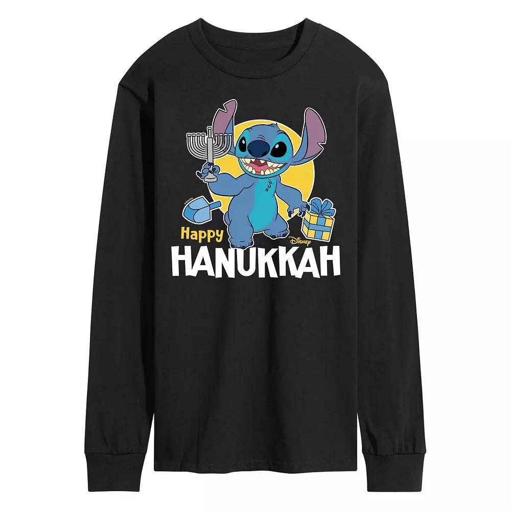 Disneys Lilo & Stitch Mens Happy Hanukkah Stitch Long Sleeve Graphic Tee Product Image