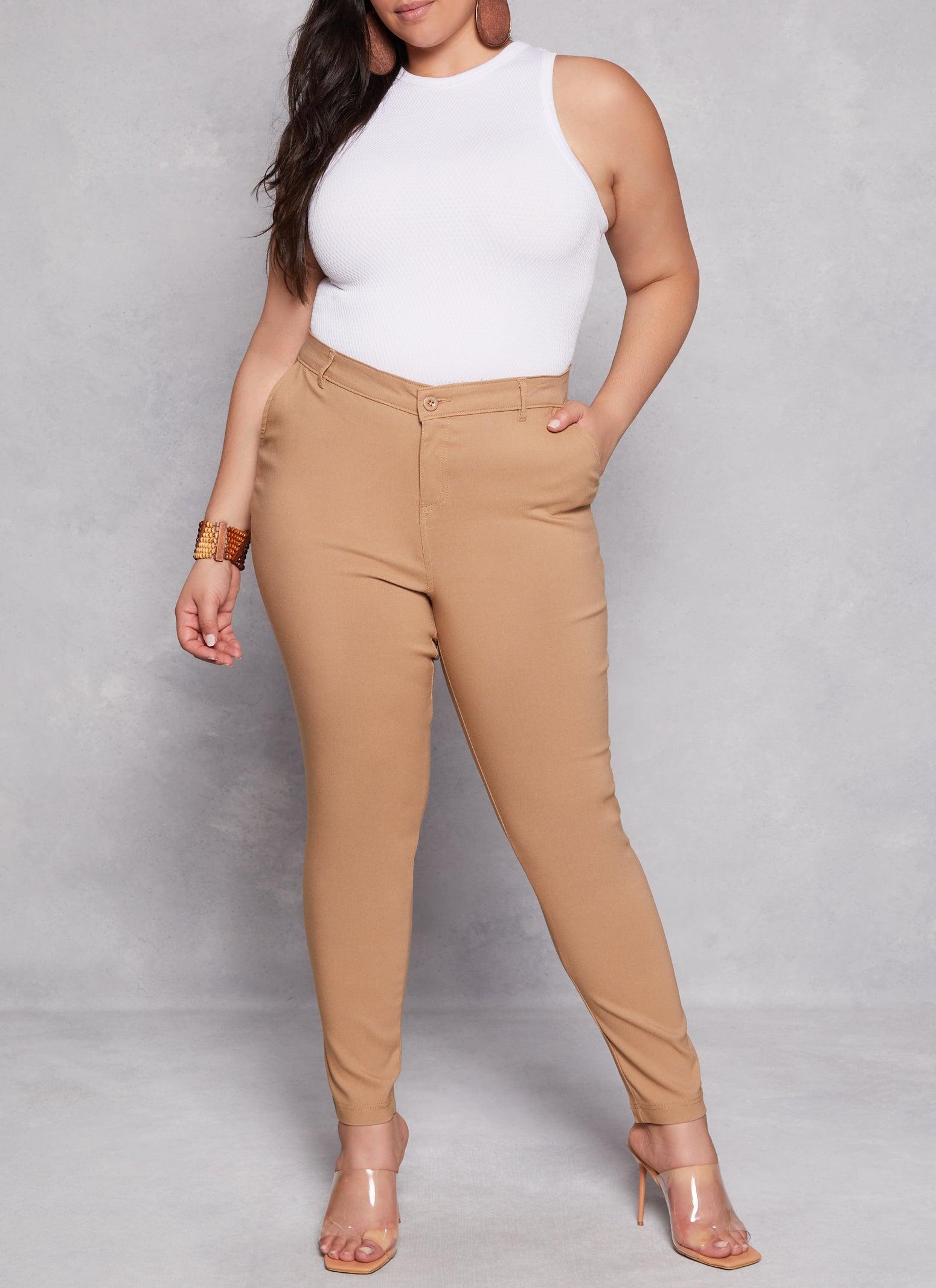 Womens Plus Size Hyperstretch Skinny Leg Dress Pants Product Image