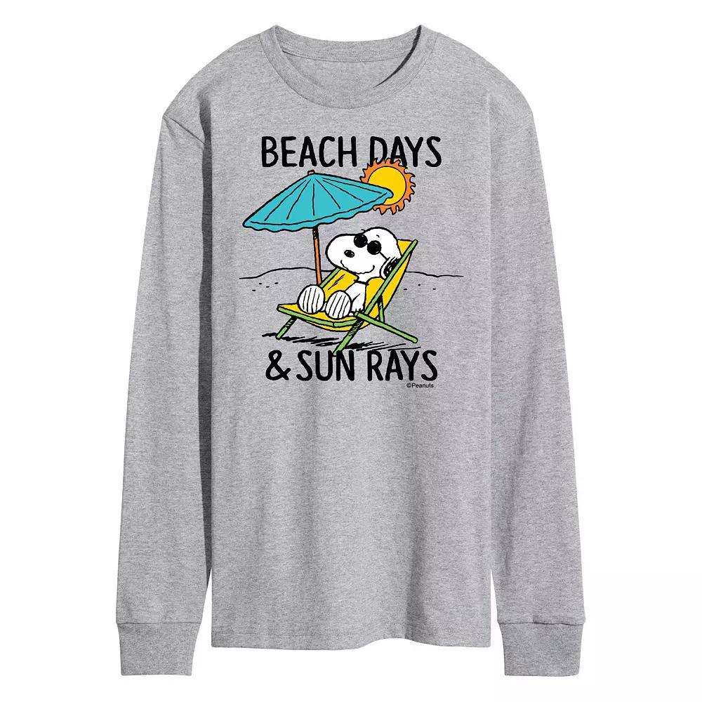 Mens Peanuts Beach Days Long Sleeve Graphic Tee Product Image
