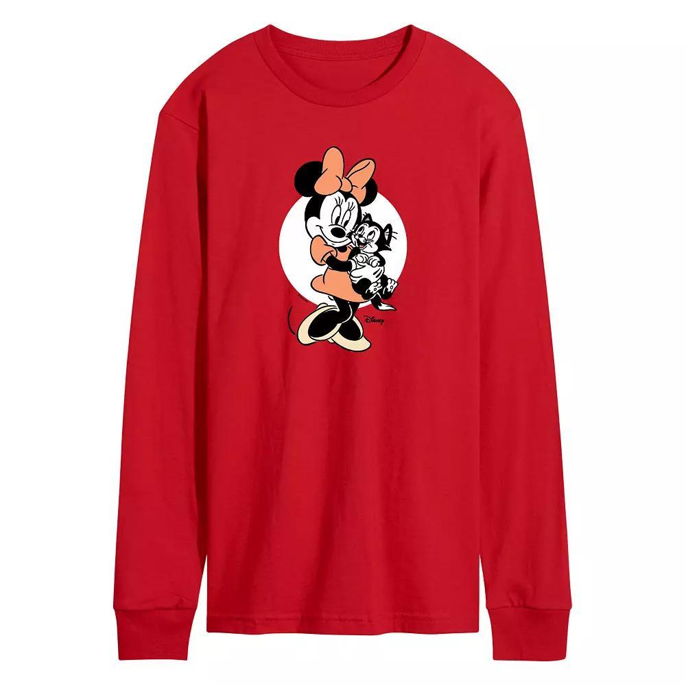 Disney's Minnie Mouse & Figaro Men's Long Sleeve Graphic Tee, Size: XL, Red Product Image