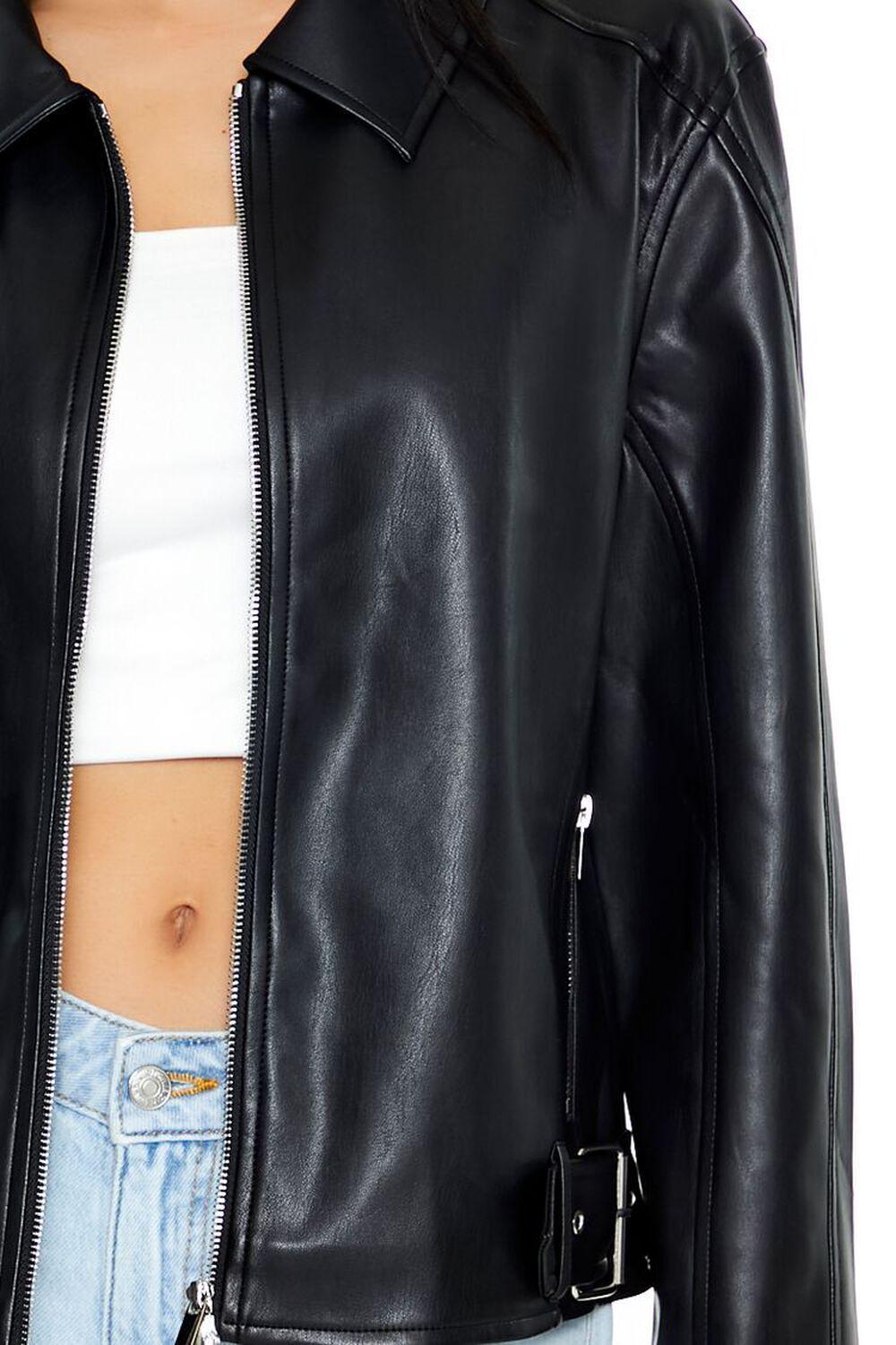 Belted Zip-Up Moto Jacket | Forever 21 Product Image