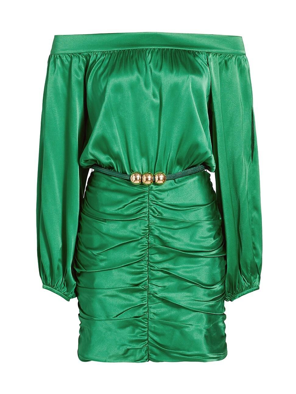 Womens Claudette Silk Ruched Minidress Product Image
