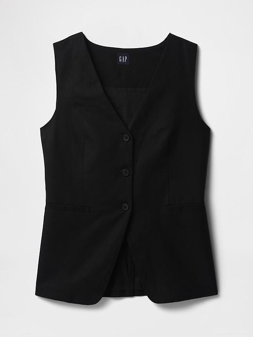 Linen-Blend Longline Vest Product Image