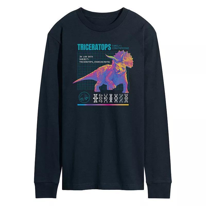 Mens Jurassic World Triceratops Long Sleeve Blue Product Image