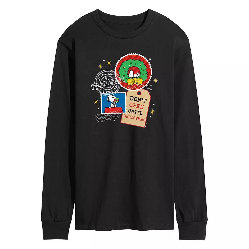 Mens Peanuts Dont Open Until Christmas Long Sleeve Graphic Tee Product Image