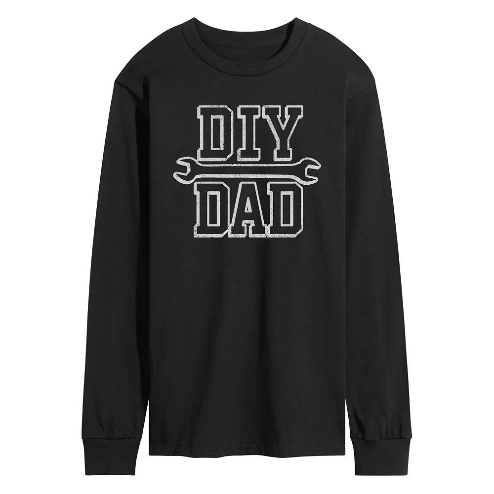 Mens DIY Dad Long Sleeve Graphic Tee Heather Grey Product Image