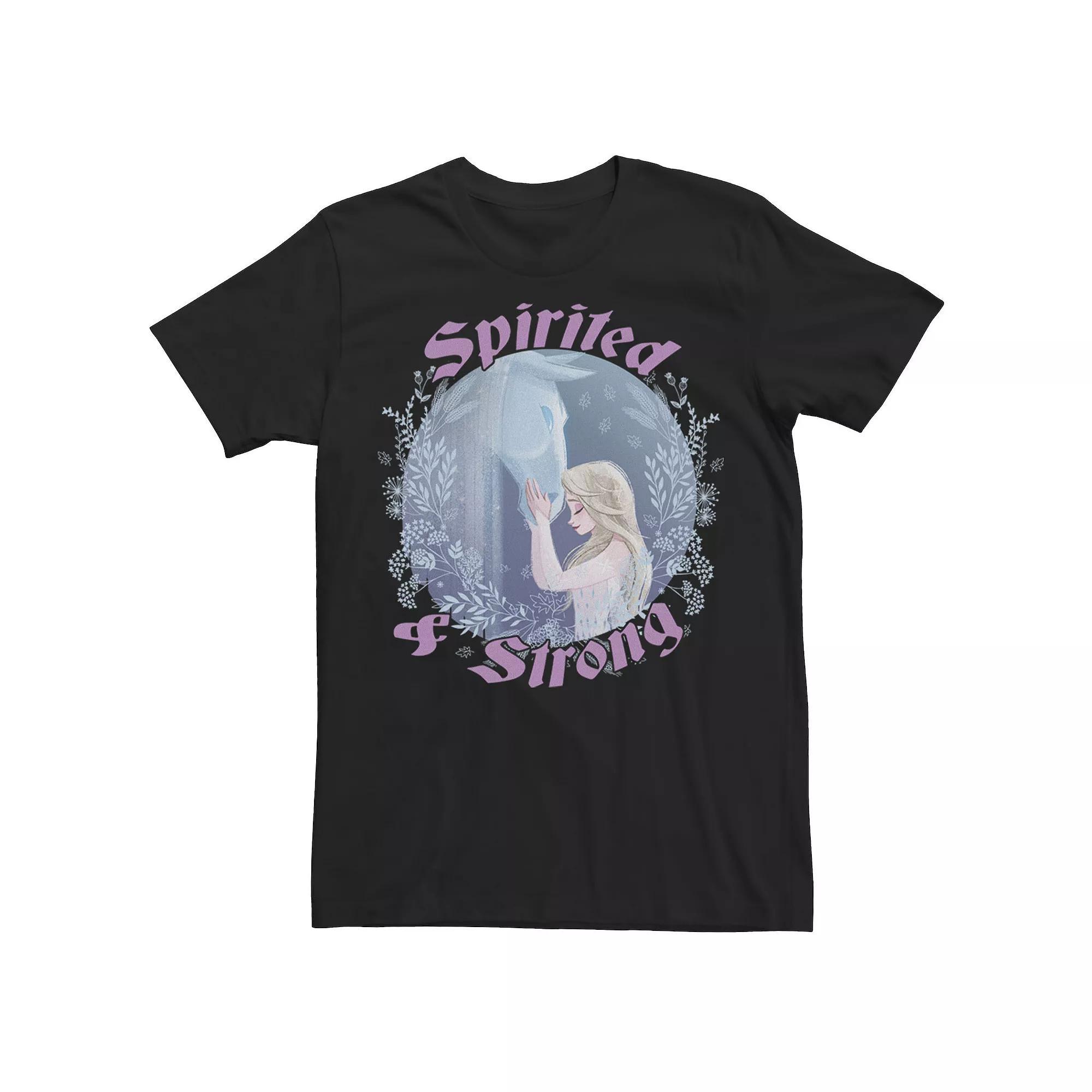 Disney's Frozen 2 Elsa Spirited & Strong Men's Tee, Size: Medium, Black Product Image