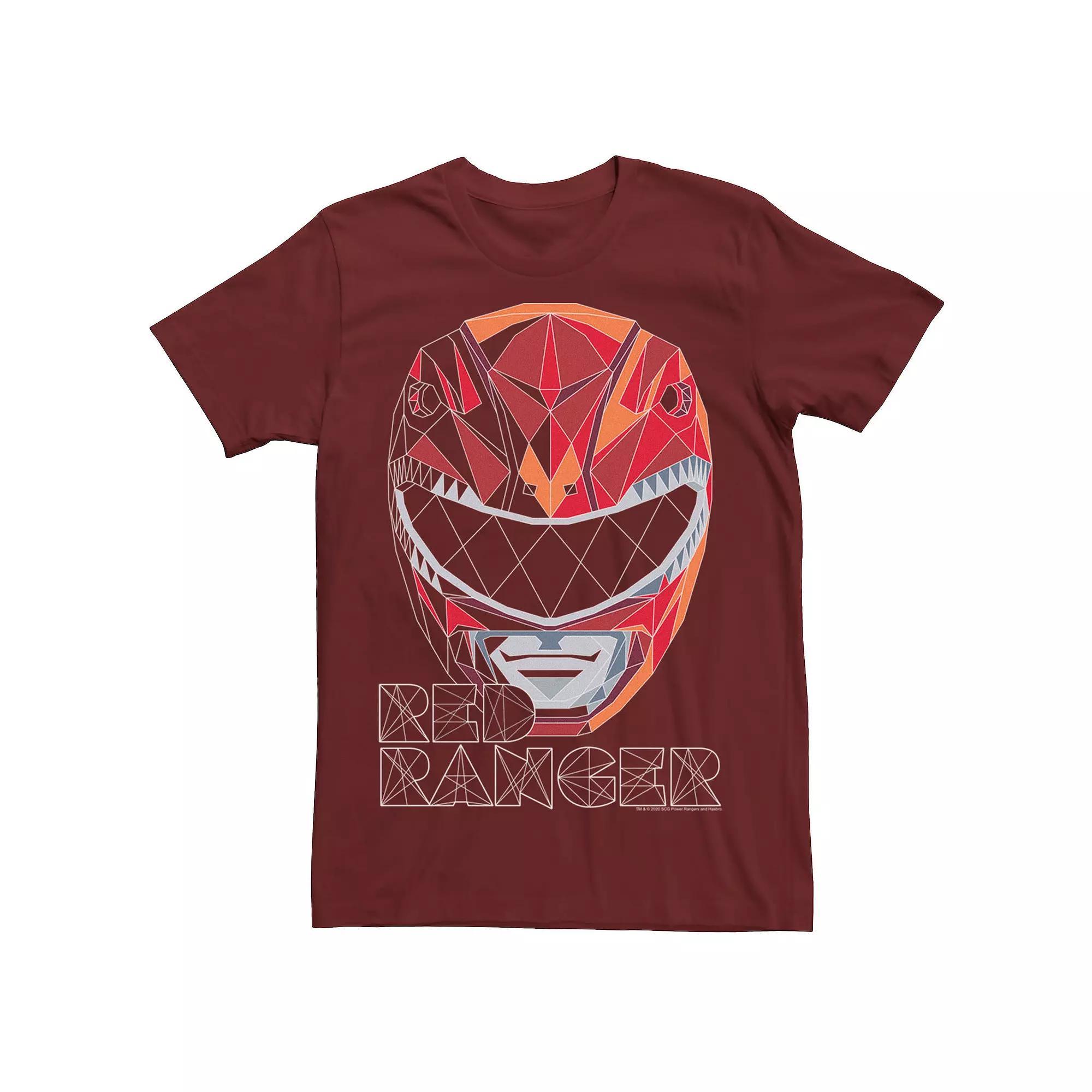 Men's Power Rangers Red Ranger Polygon Big Face Tee, Size: Medium Product Image