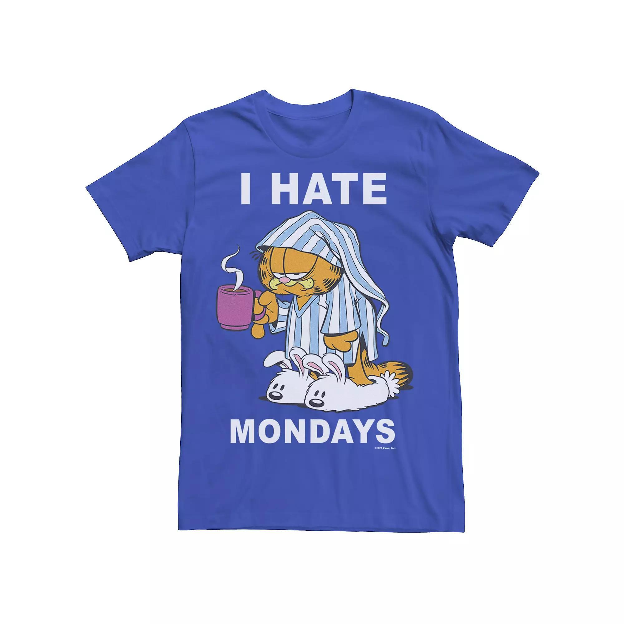 Men's Garfield Mondays Sleep Text Tee, Size: Large, Royal Product Image
