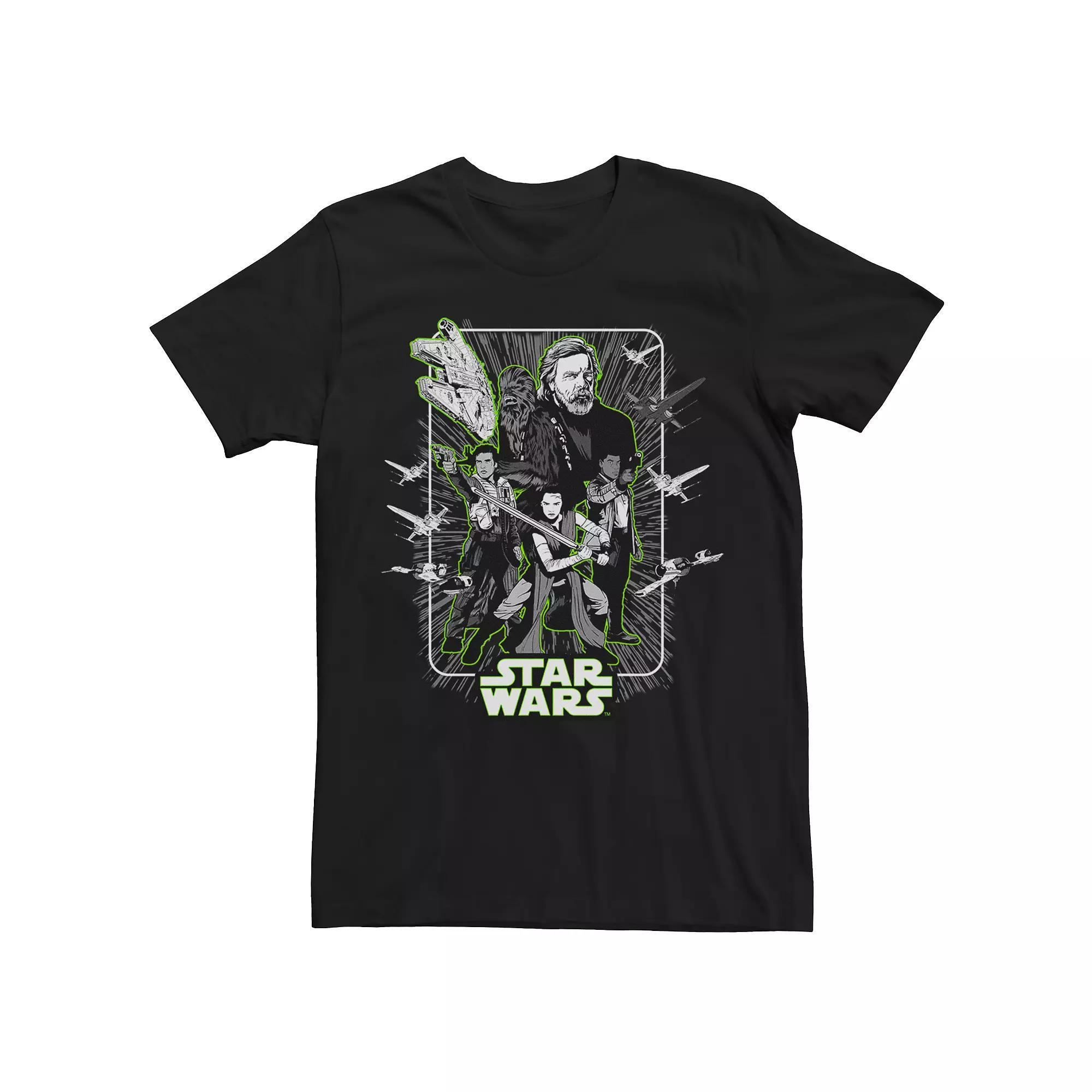 Men's Star Wars Neon Heroes Tonal Poster Tee, Size: XXL, Black Product Image