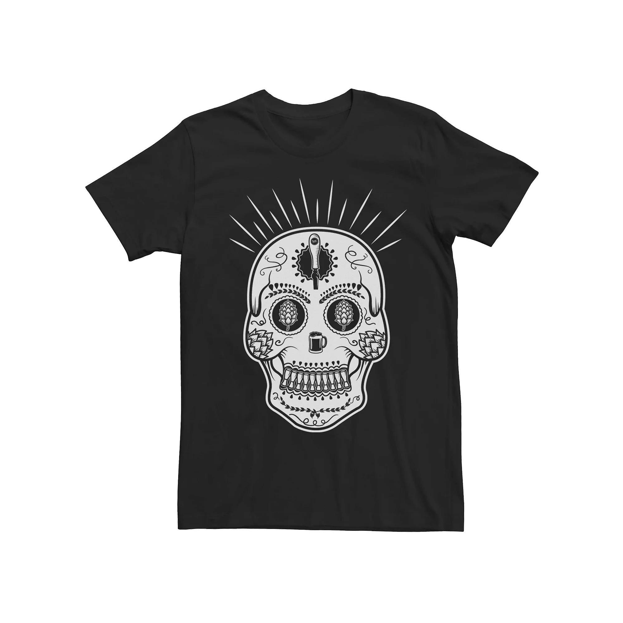 Mens Sugar Skull Beer Fill Graphic Tee Product Image