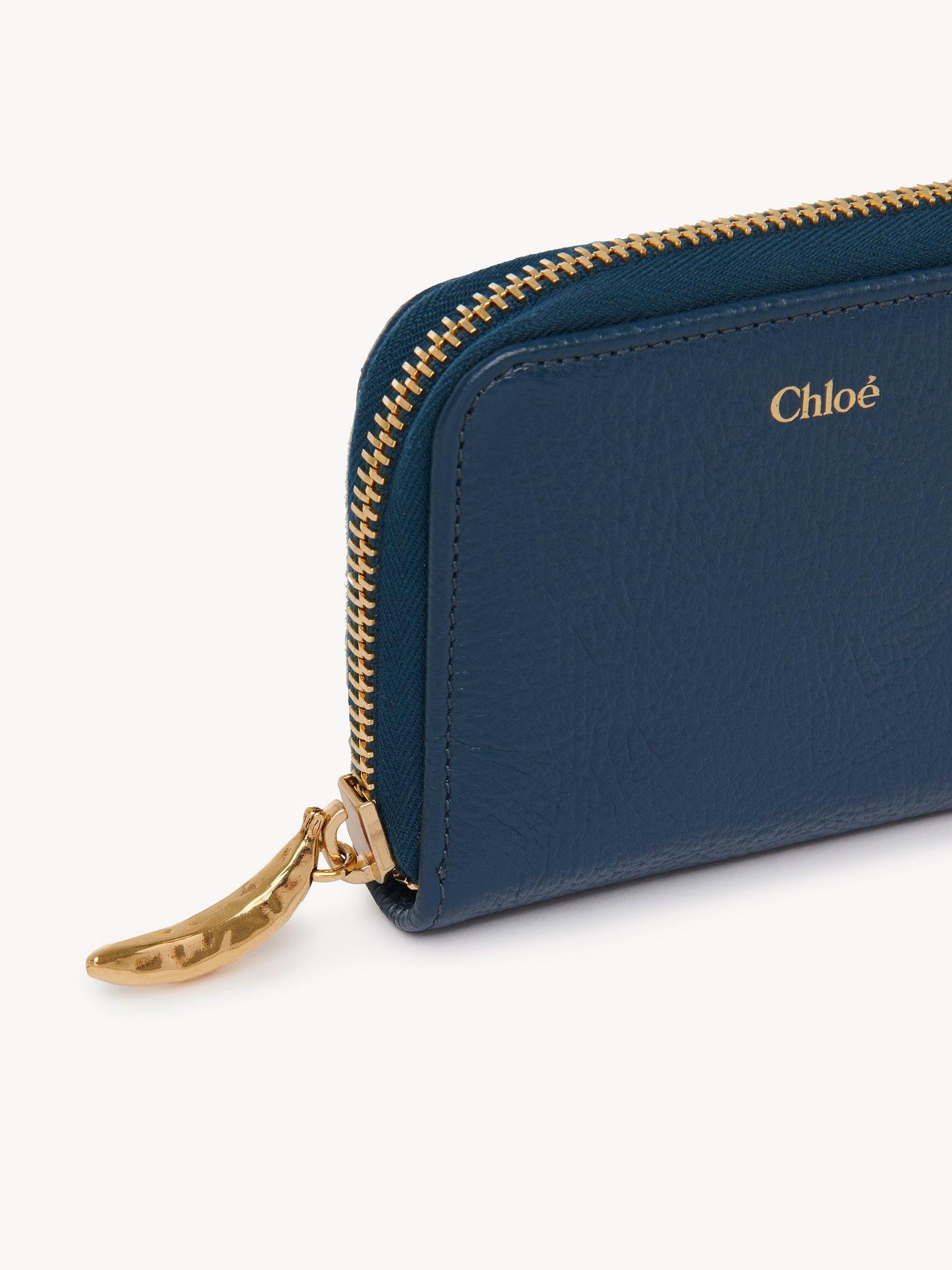 Banana zipped coin purse in grained leather Product Image