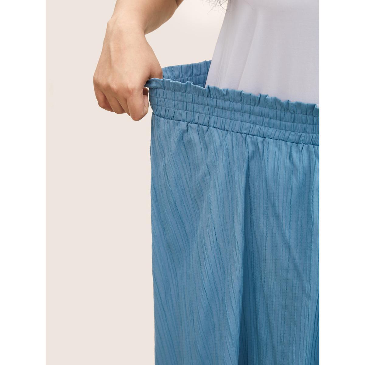Plus Size Solid Plisse Pocket Paperbag Waist Skirt Women Stone Casual Non No stretch Slanted pocket Everyday Skirts BloomChic 30/6X Product Image