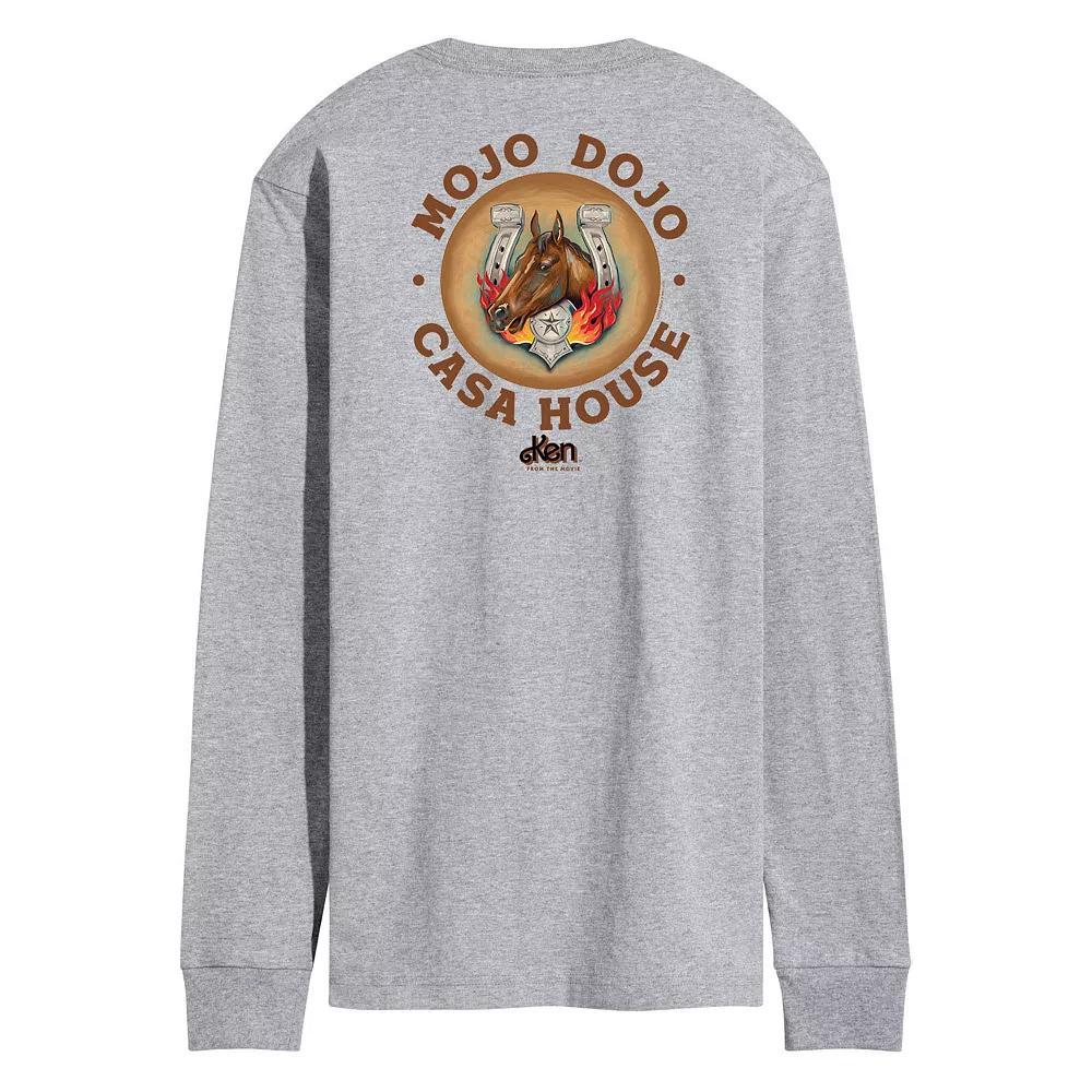 Mens Barbie The Movie Mojo Dojo Casa House Long Sleeve Graphic Tee Grey Gray Product Image