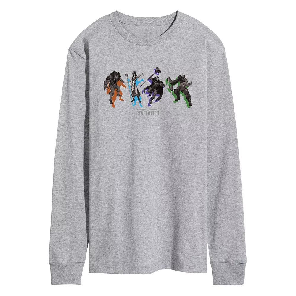 Mens He-Man Masters of the Universe Long Sleeve Graphic Tee Athletic Grey Product Image