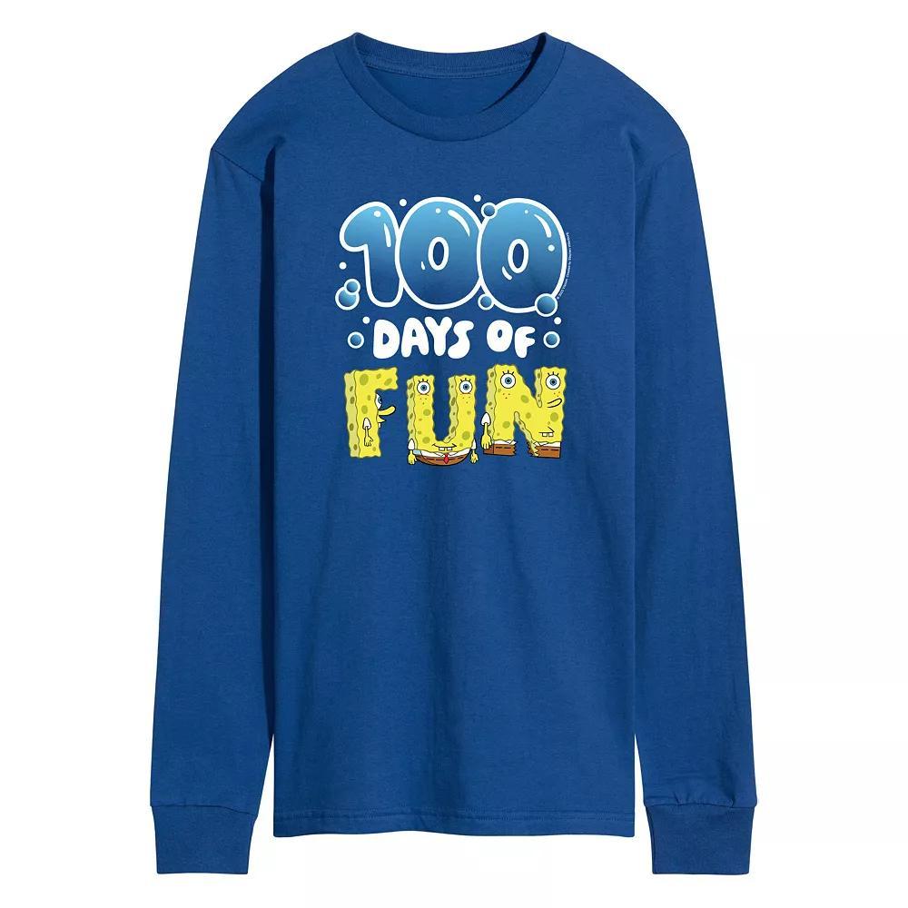 Mens SpongeBob SquarePants 100 Days Later Long Sleeve Graphic Tee Product Image